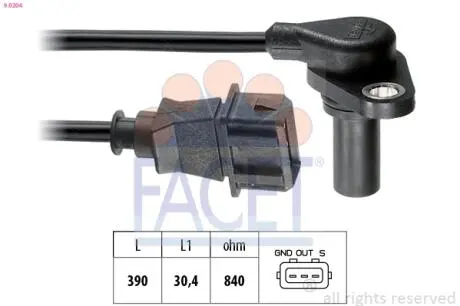 Датчик коленвала Octavia / Bora / Golf 1.6-2.3 96-07 FACET 9.0204