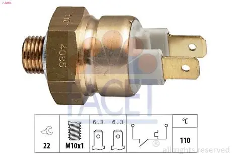 Датчик температуры Audi 100/80 / A6 1.6-2.3 85-98 FACET 7.4085