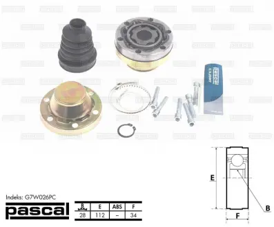 Шарнір прівідного валу PASCAL G7W026PC