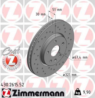 Тормозные диски Sport / Coat Z ZIMMERMANN 430.2615.52