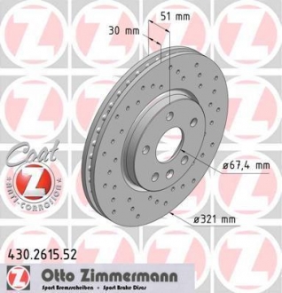 Тормозные диски Sport / Coat Z ZIMMERMANN 430.2615.52
