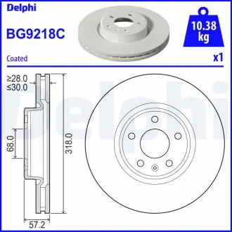 Гальмівний диск Delphi BG9218C