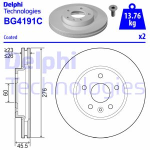 Тормозной диск Delphi BG4191C