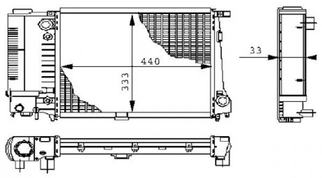 Радиатор 333 mm BMW 3 (E36) / 5 (E34) MAHLE KNECHT CR264000S