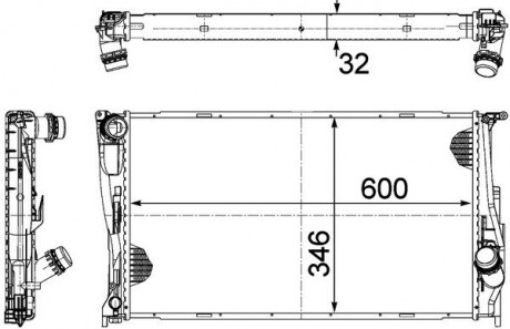 Радиатор 346 mm BMW MAHLE KNECHT CR1086000P