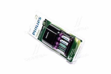 Зарядное устройство 4x AA 2100 Ni-MHmAh PHILIPS SCB1490NB/12 (фото 1)
