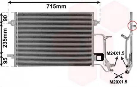 Конденсор кондиционера A4 / PASSAT5 ALL 94-98 Van Wezel 03005116