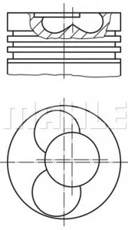 Поршень Mahle (cyl. 1-2) MAHLE KNECHT 0308600