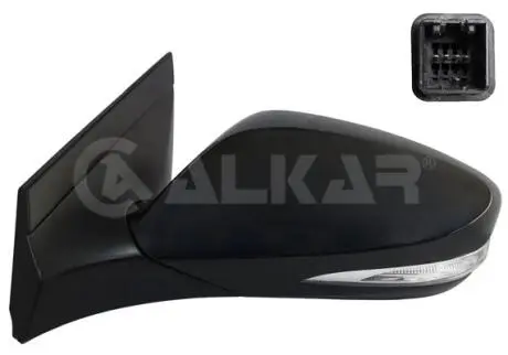 Зеркало в сборе, левое, электр., Выпуклый под покрас. + Ук.поворот., 5 Pins, ALKAR 6 141 612