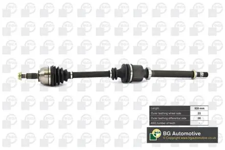Полуось Megane / Scenic 1.4i / 1.6i / 1.5dCi 03- (920mm / 25z / 26z) BGA DS7349R