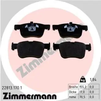 Колодки тормозные дисковые ZIMMERMANN 22813.170.1