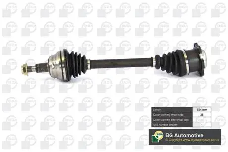 Полуось Octavia / Golf 1.6-2.3 97-06 (36z / 544mm) Л. BGA DS9619L