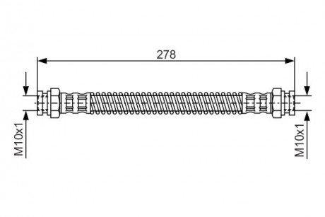 Тормозной шланг 258mm HYUNDAI Getz \ '\' RL \ '\' 02-10 BOSCH 1987476850 (фото 1)