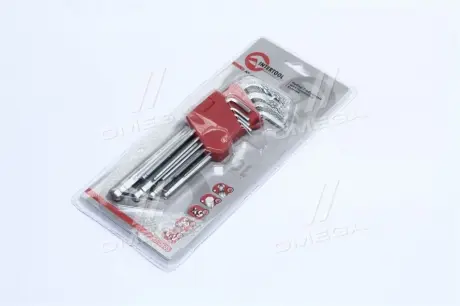 Набір Г-образних шестигранних ключів з кулястим наконечником, 9ед., 1.5-10мм (в-во) Intertool HT-0603 (фото 1)