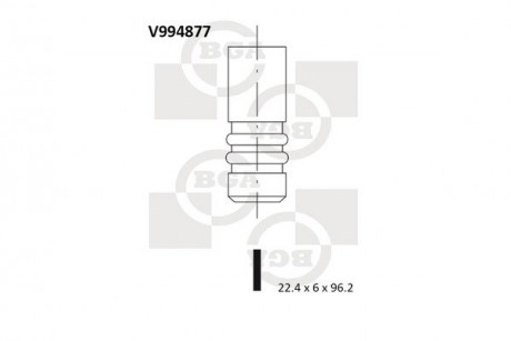 Клапан выпускной 1.2 16v FIAT BRAVA MAREA 22.4 * 6 * 9 BGA V994877