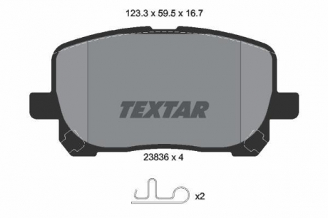 Тормозные колодки TOYOTA Avensis / Corolla / Matrix "F" 01-14 TEXTAR 2383601 (фото 1)