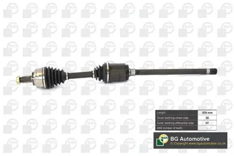 Піввісь BMW X5 (E53) 3.0d / 3.0-4.8i 00-06 (30/27 970mm) Пр. BGA DS0911RA