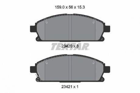 Тормозные колодки INFINITI / NISSAN Q45 / Presage &quot;F&quot; 97-&quot;09 TEXTAR 2342006 (фото 1)