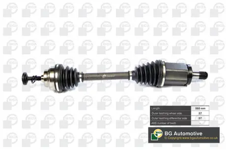 Піввісь BMW 5 (F07 / F12) / 7 (F01) 09- дв.N57D30 Л. (37/27) BGA DS0902L (фото 1)