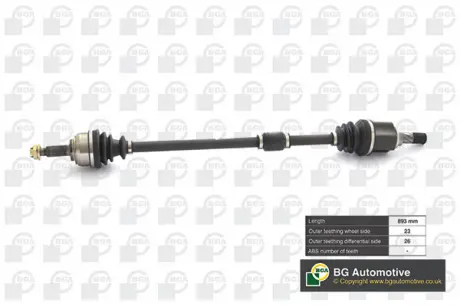 Піввісь Nissan Micra / Note 1.2-1.6 02-14 (23/26) 890mm Л. BGA DS6310R
