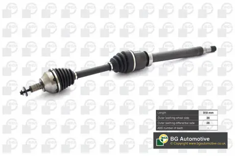 Полуось Focus / C-Max 2.0TDCi 04-12 (26/36) 918mm Пр. BGA DS2332R
