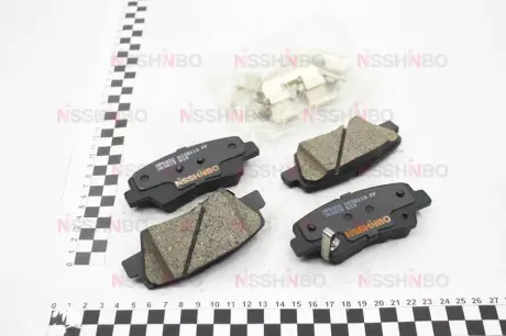Колодки тормозные дисковые задние Hyundai Elantra 1.6, 2.0 (15 -), Tucson 2.0 (04-10) / Ssang Yong Actyon, Korando 2.0 (12-) NISSHINBO NP6022