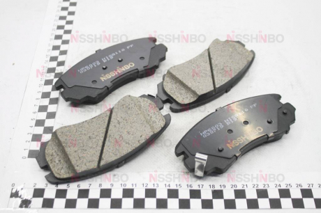 Колодки тормозные дисковые передние Hyundai Elantra, Sonata IV, Tucson / Kia Soul, Sportage 1.6, 2.0, 2.4 (06-) NISSHINBO NP6003 (фото 1)