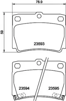 Колодки тормозные дисковые задние Mitsubishi Pajero Sport II 2.5, 3.0 (08-), Sport III 2.4, 2.5, 3.0 (15-) NISSHINBO NP3008