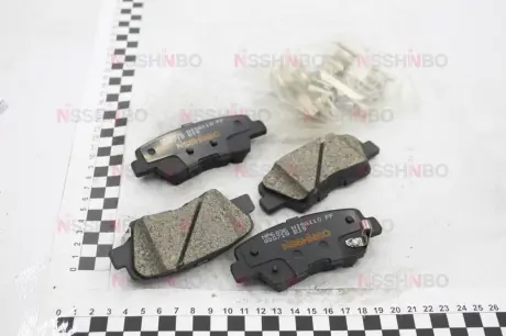 Колодки тормозные дисковые задние Hyundai Accent, i40 / Kia Rio / Ssang Yong 1.4, 1.6, 1.7, 2.0 (10-) NISSHINBO NP6036