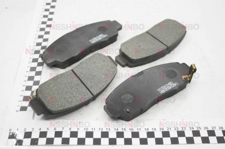Колодки тормозные дисковые передние Honda FR-V 1.7, 2.0, 2.2 (04-09), Jazz 1.2, 1.4 (02-08) NISSHINBO NP8010 (фото 1)