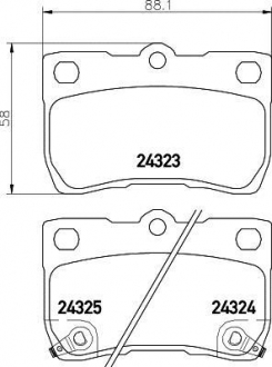 Колодки тормозные дисковые задние Lexus IS 250, 200d, 220d, Lexus GS 300, 430, 450h (05-) NISSHINBO NP1067 (фото 1)