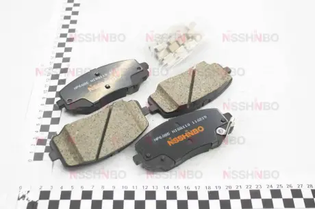 Колодки тормозные дисковые передние Hyundai i10, i20 / Kia Picanto 1.0, 1.1, 1.2 (04-) NISSHINBO NP6085