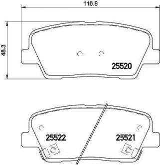 Колодки тормозные дисковые задние Hyundai Santa Fe / Kia Sportage 2.0, 2.2, 2.4 (09-) NISSHINBO NP6083 (фото 1)
