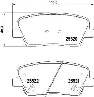 Колодки тормозные дисковые задние Hyundai Santa Fe / Kia Sportage 2.0, 2.2, 2.4 (09-) NISSHINBO NP6083