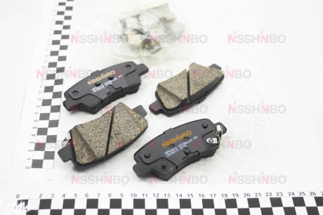 Колодки тормозные дисковые задние Kia Soul / Hyundai Sonata 1.6, 2.0, 2.4, 3.0 (05-) NISSHINBO NP6020 (фото 1)
