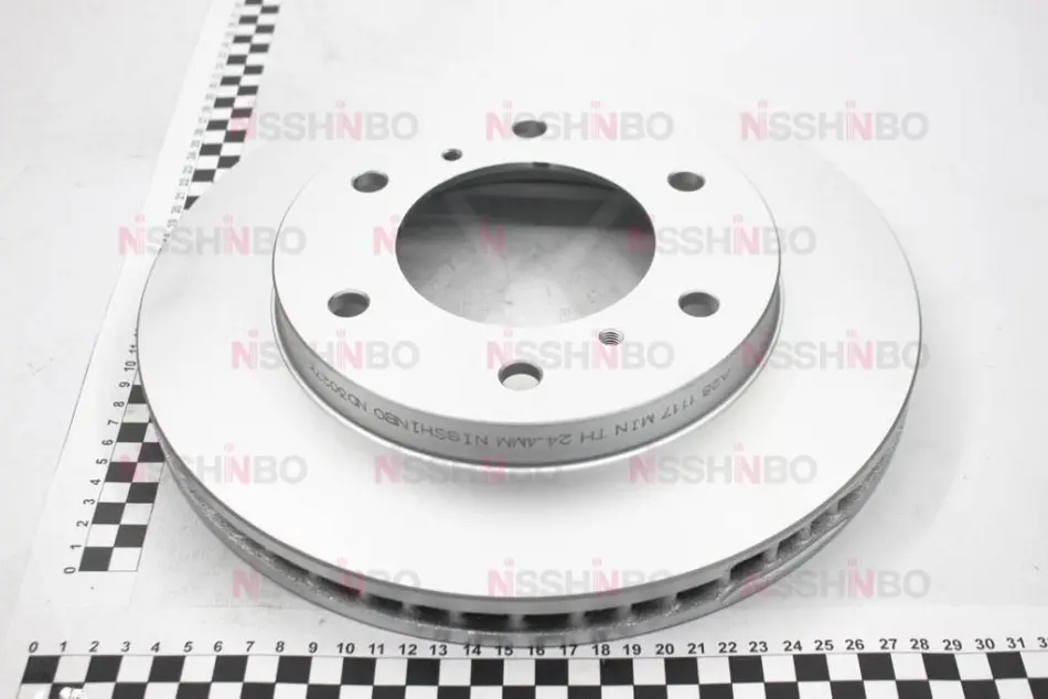 Диск тормозной Mitsubishi Pajero III, IV 2.4, 2.5, 3.0, 3.2, 3.5 (02-) NISSHINBO ND3027K (фото 1)