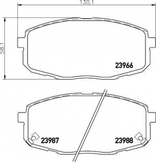Колодки тормозные дисковые передние Hyundai i30 / Kia Ceed 1.4, 1.6, 2.0 (07-) NISSHINBO NP6023