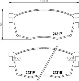 Колодки тормозные дисковые передние Hyundai Accent / Kia Rio 1.4, 1.6 (05-10) NISSHINBO NP6008