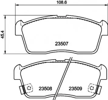 Колодки тормозные дисковые передние Chevrolet Cruze 1.3, 1.5 (00-08) NISSHINBO NP1023
