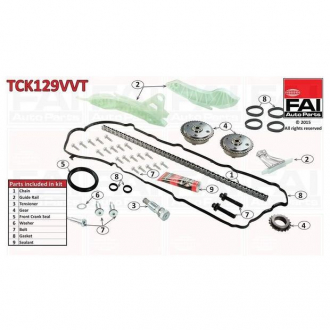 Комплект цепи ГРМ FAI TCK129VVT