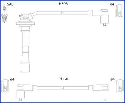 К-кт проводов TOYOTA Avensis "97-00 HITACHI 134562