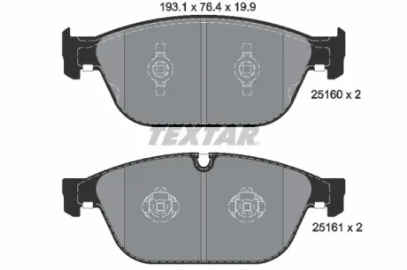 Тормозные колодки дисковые TEXTAR 2516002