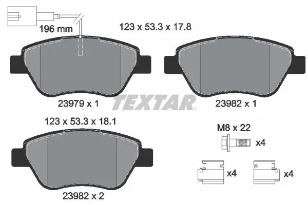 Тормозные колодки дисковые TEXTAR 2397901 (фото 1)