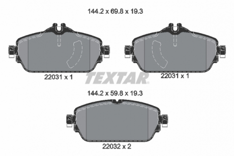 Тормозные колодки дисковые TEXTAR 2203101 (фото 1)