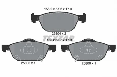 Гальмівні колодки дискові TEXTAR 2580401 (фото 1)