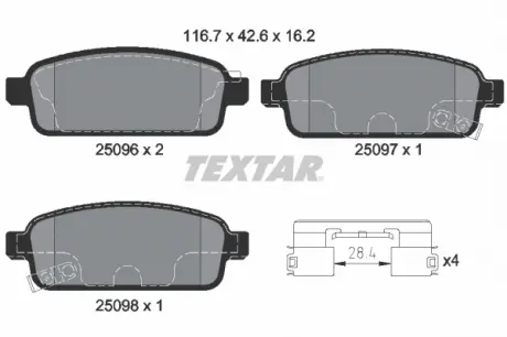 Гальмівні колодки дискові TEXTAR 2509606