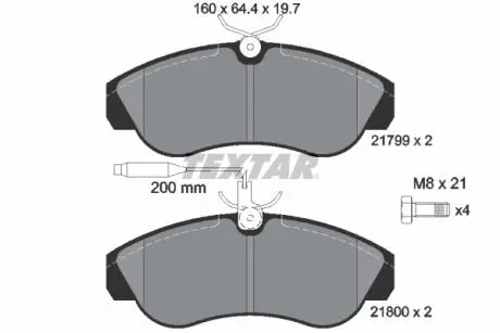 Тормозные колодки дисковые TEXTAR 2179901