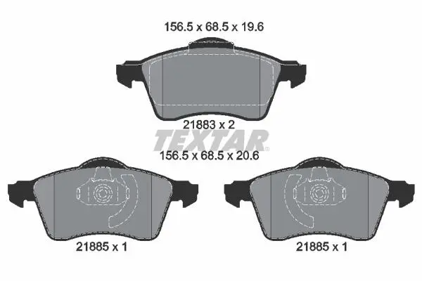 Тормозные колодки дисковые TEXTAR 2188302 (фото 1)