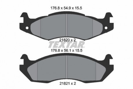 Тормозные колодки дисковые TEXTAR 2182001 (фото 1)