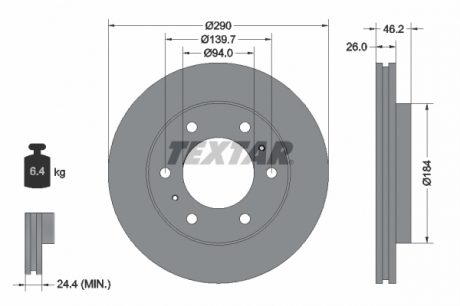 Тормозной диск TEXTAR 92128803 (фото 1)